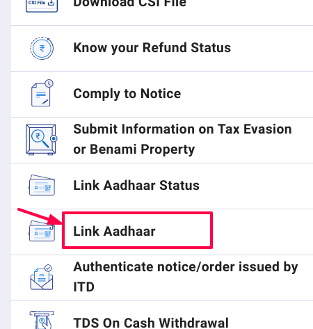 Aadhaar Card link