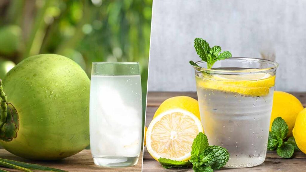 Coconut and lemon water