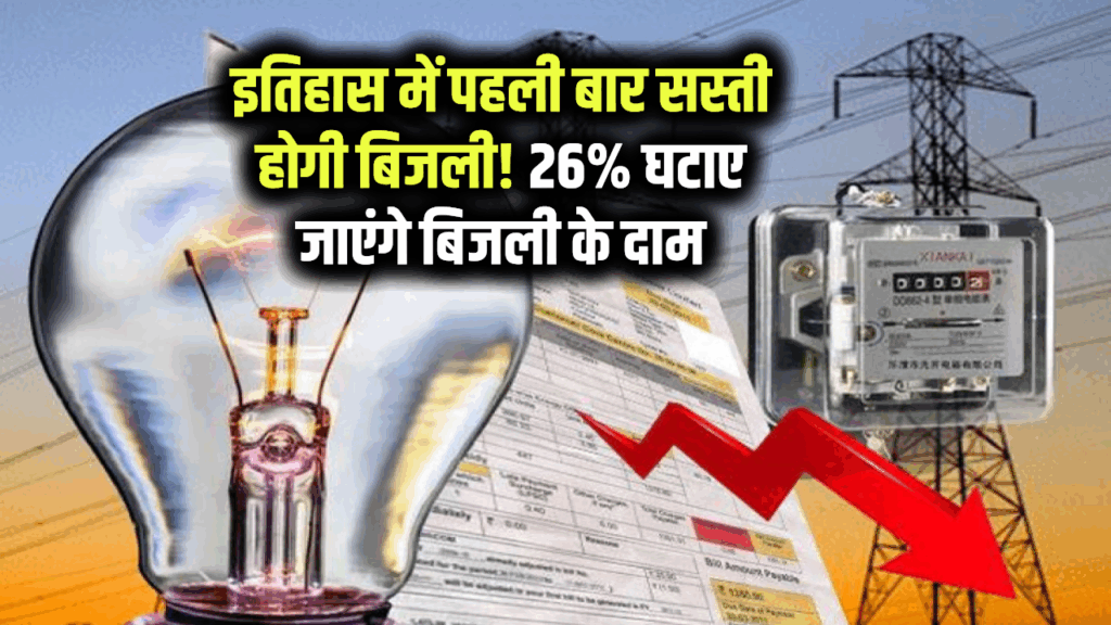 इतिहास में पहली बार सस्ती होगी बिजली! 26% घटाए जाएंगे बिजली के दाम