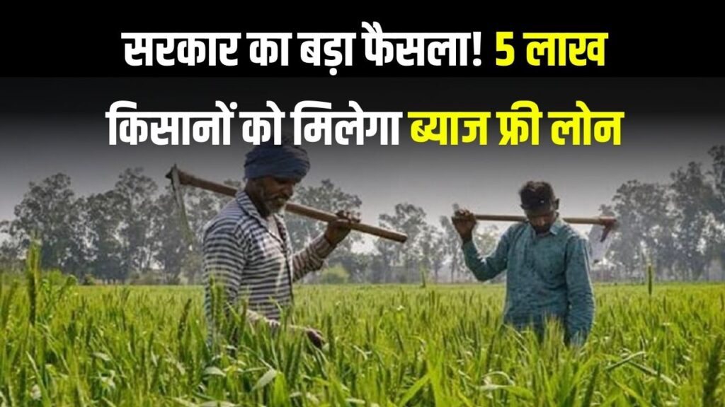 सरकार का बड़ा फैसला! 5 लाख किसानों को मिलेगा ब्याज फ्री लोन, किस-किस को मिलेगा देखें पूरी खबर