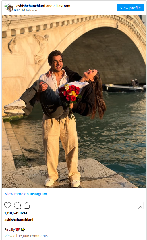 आशीष चंचलानी अभिनेत्री Elli AvRam को डेट कर रहे हैं? यहां है 'Finally' कंटेंट क्रिएटर ने जो पोस्ट किया