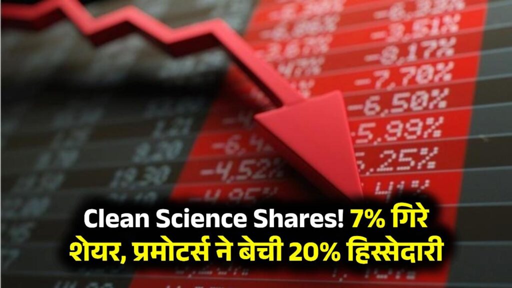 Clean Science Shares: 7% गिरे शेयर, प्रमोटर्स ने बेची 20% हिस्सेदारी