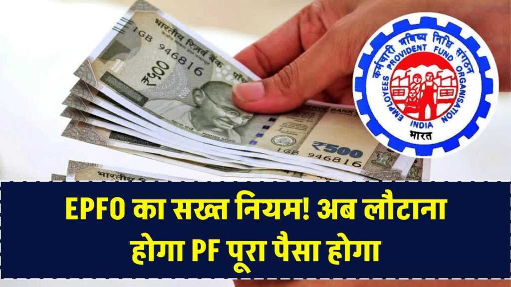 EPFO का सख्त नियम: झूठ बोलकर निकाला PF का पैसा तो लौटाना पड़ेगा पूरा अमाउंट