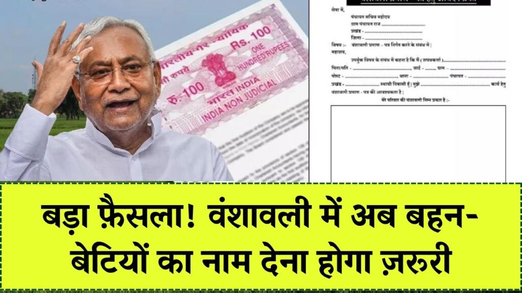 सरकार ने बनाया नया नियम, वंशावली में दर्ज करना होगा बहन-बेटियों का नाम, मांगने पर देनी पड़ेगी जमीन तुरंत देखें