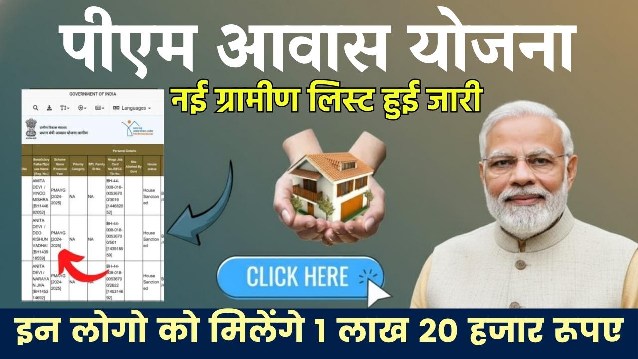 सिर्फ इन लोगो को मिलेंगे 1 लाख 20 हजार रूपए, पीएम आवास योजना की नई ग्रामीण लिस्ट हुई जारी .