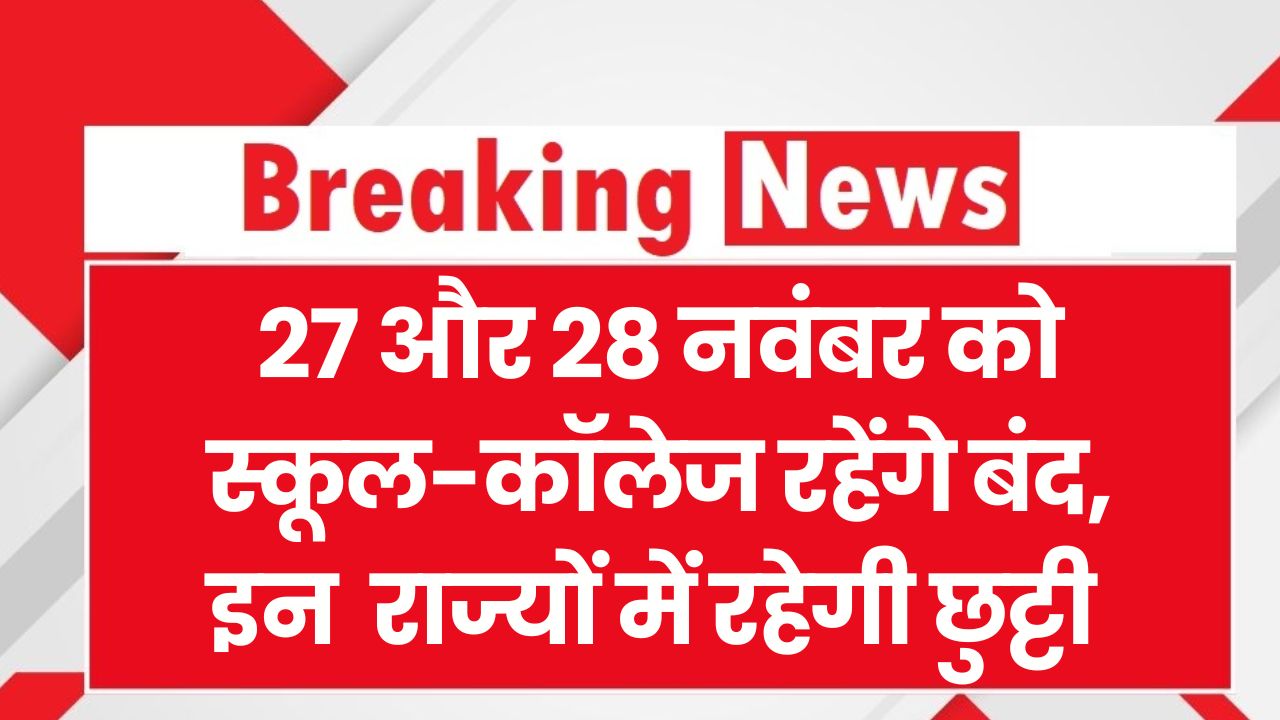 School Holiday: 28 नवंबर को स्कूल-कॉलेज बंद! फटाफट चेक करें किन राज्यों में है छुट्टी