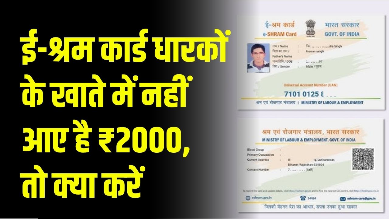 E-Shram Card Payment: ई-श्रम कार्ड धारकों के खाते में आने लगे ₹2000! अगर आपको नहीं मिले तो तुरंत करें ये काम