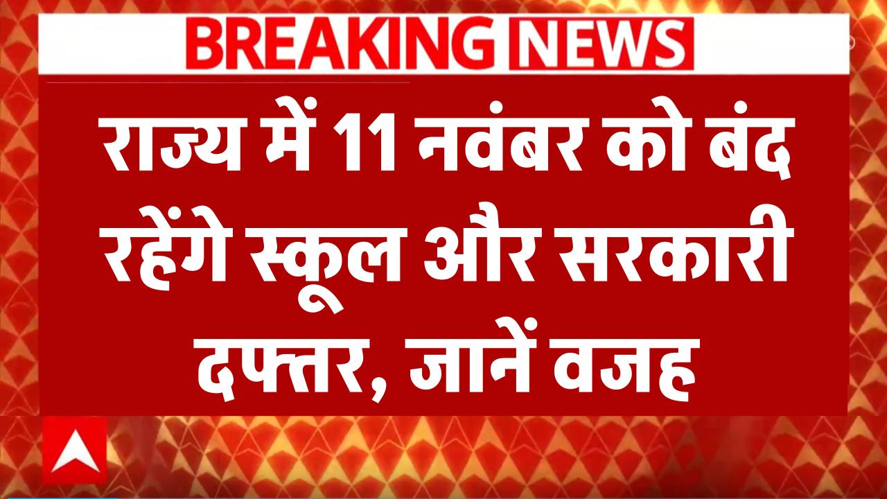 School Holiday 2025: 11 नवंबर को स्कूलों और सरकारी दफ्तरों में रहेगी छुट्टी, ये है वजह
