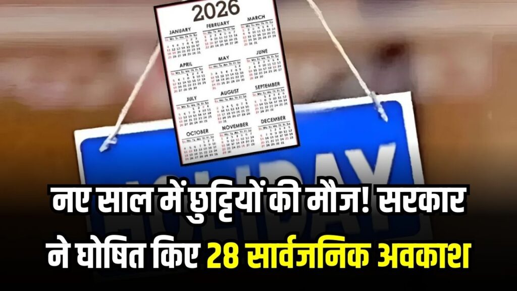Holiday Calendar 2026: नए साल में छुट्टियों की मौज! सरकार ने घोषित किए 28 सार्वजनिक अवकाश, अभी देख लें लंबी छुट्टियों की पूरी लिस्ट