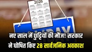 Holiday Calendar 2026: नए साल में छुट्टियों की मौज! सरकार ने घोषित किए 28 सार्वजनिक अवकाश, अभी देख लें लंबी छुट्टियों की पूरी लिस्ट