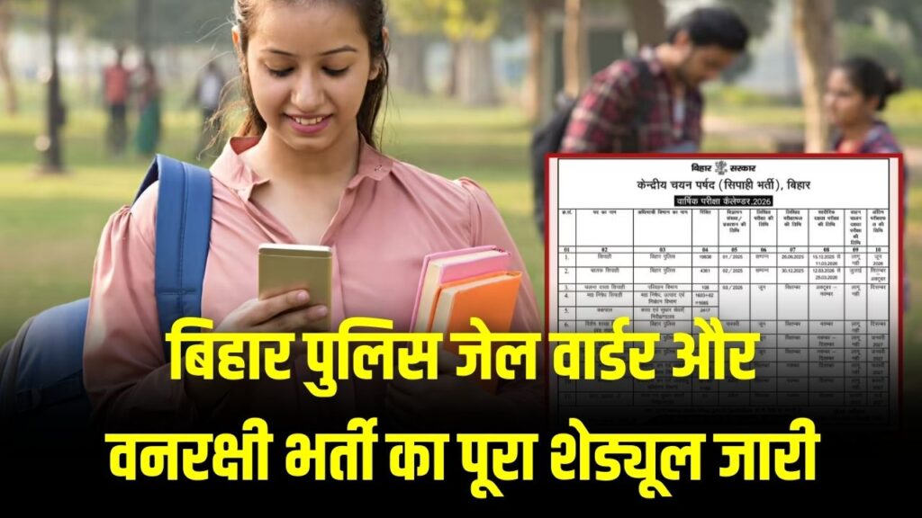 बिहार पुलिस जेल वार्डर और वनरक्षी भर्ती का पूरा शेड्यूल जारी! 11 विभागों की परीक्षाओं की तारीख यहाँ देखें