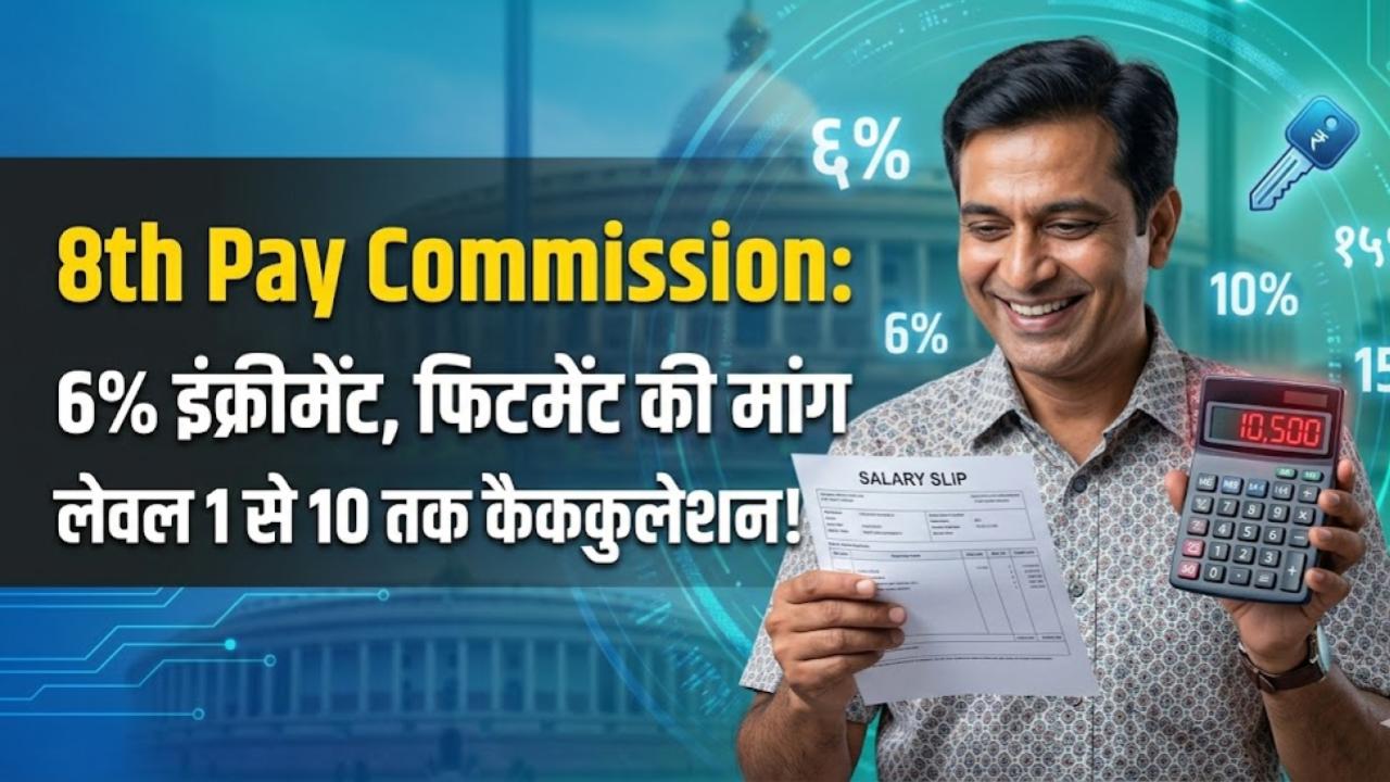 8th Pay Commission: सरकारी कर्मचारियों की मौज! ₹69,000 बेसिक सैलरी और 6% इंक्रीमेंट का नया फॉर्मूला, देखें लेवल 1-10 का चार्ट