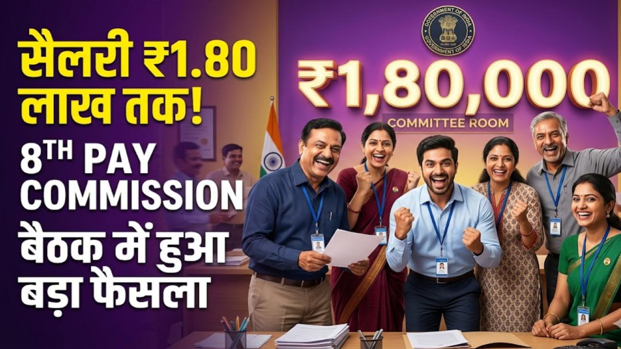 8th Pay Commission Update: केंद्रीय कर्मचारियों की चमकी किस्मत! सैलरी ₹1.80 लाख तक पहुंचने का अनुमान, जानें बैठक में क्या हुआ