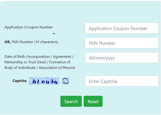 PAN Card status check