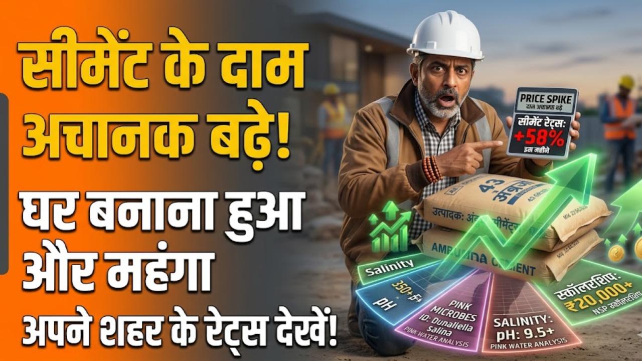 Cement Price Hike: घर बनाना हुआ और भी महंगा! सीमेंट के दामों में अचानक आई भारी तेजी, जानें आज आपके शहर में क्या है प्रति बैग रेट