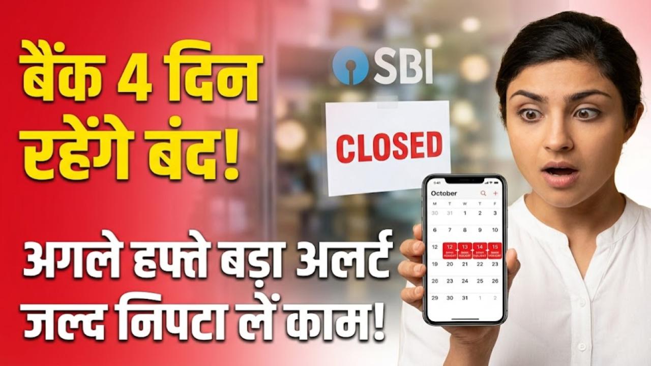 Bank Holiday Alert: काम निपटा लें! अगले हफ्ते लगातार 4 दिन बंद रहेंगे बैंक, चेक करें अपने शहर की छुट्टियों की पूरी लिस्ट