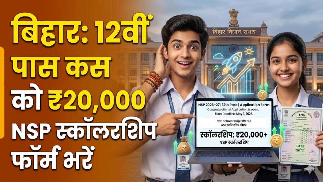 बिहार बोर्ड के छात्रों की बल्ले-बल्ले! 12वीं पास करते ही पाएं ₹20,000 की सरकारी मदद; आज ही भरें NSP स्कॉलरशिप का फॉर्म
