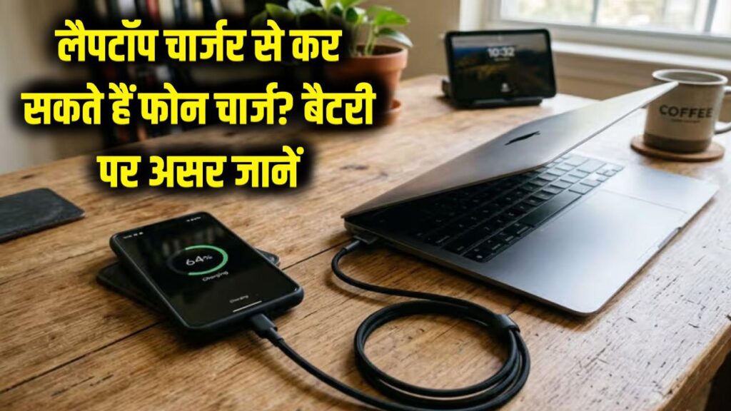 क्या लैपटॉप के चार्जर से चार्ज कर सकते हैं अपना स्मार्टफोन? कहीं बैटरी न हो जाए खराब, जान लें हर शंका का सही जवाब 1 can i charge phone with laptop charger battery safety
