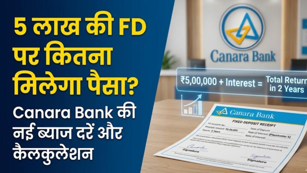 canara bank fd interest rates 5 lakh return calculation