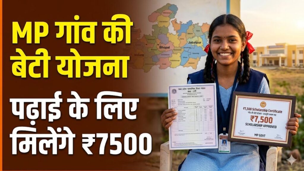 gaon ki beti yojana online registration for 5000 or 7500 rs stipend for mp girls after 12th result