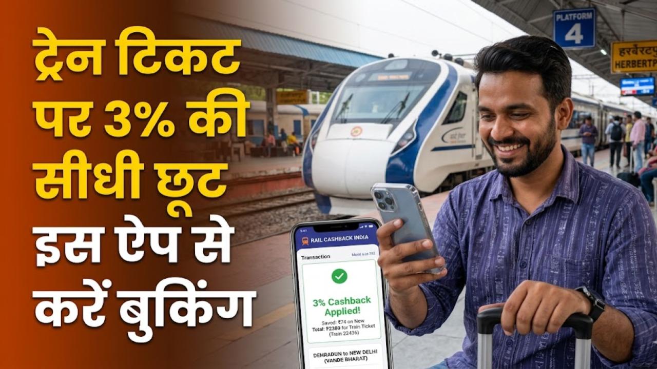 Train Ticket Discount: ट्रेन यात्रियों की मौज! अब इस ऐप से टिकट बुक करने पर मिलेगी 3% की सीधी छूट, नोट कर लें डेडलाइन