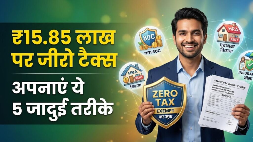 Tax Saving Trick: ₹15.85 लाख की सैलरी पर भी लगेगा 'जीरो टैक्स'! बस अपनाएं ये 5 तरीके और बचाएं अपने लाखों रुपये 1 Tax Saving Trick: ₹15.85 लाख की सैलरी पर भी लगेगा 'जीरो टैक्स'! बस अपनाएं ये 5 तरीके और बचाएं अपने लाखों रुपये