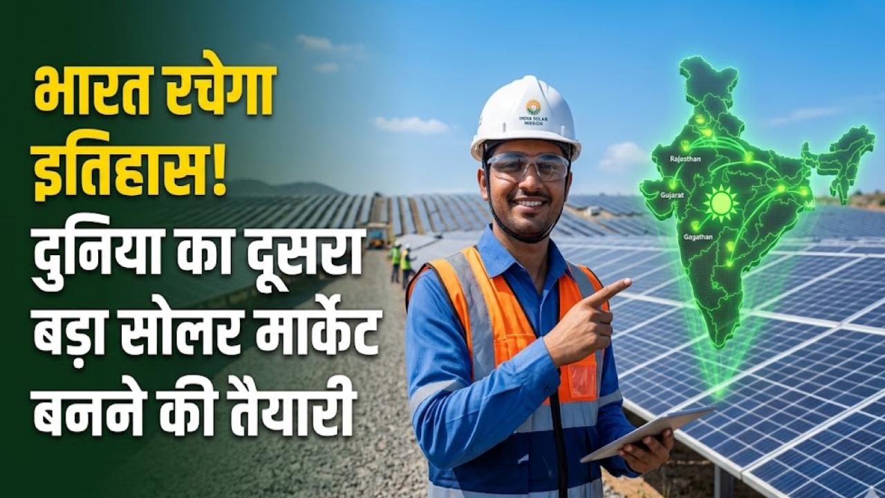 Solar Energy Milestone: 2026 में इतिहास रचेगा भारत! दुनिया का दूसरा सबसे बड़ा सौर ऊर्जा बाजार बनने की तैयारी, जानें क्या होगा फायदा