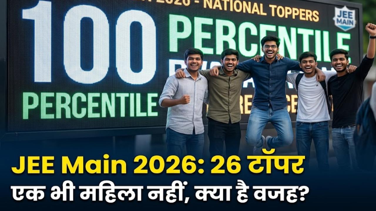 JEE Main 2026 Results: जेईई मेन में 26 छात्रों को 100 पर्सेंटाइल, लेकिन टॉपर्स लिस्ट में एक भी महिला नहीं! जानें क्या रही बड़ी वजह