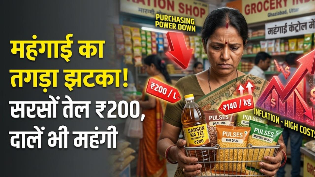 महंगाई का झटका! सरसों का तेल ₹200 के करीब, दालों ने भी बिगाड़ा स्वाद; देखें आज की ताजा रेट लिस्ट