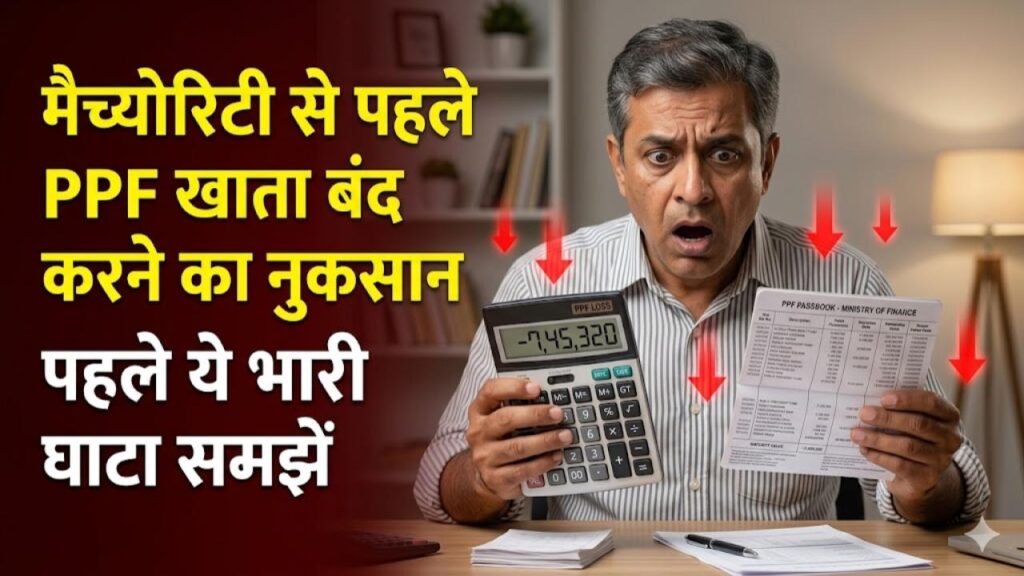 PPF Rules: मैच्योरिटी से पहले पीपीएफ खाता बंद करने की सोच रहे हैं? रुक जाइए! पहले ये गणित समझें वरना होगा भारी नुकसान 1 PPF Rules: मैच्योरिटी से पहले पीपीएफ खाता बंद करने की सोच रहे हैं? रुक जाइए! पहले ये गणित समझें वरना होगा भारी नुकसान
