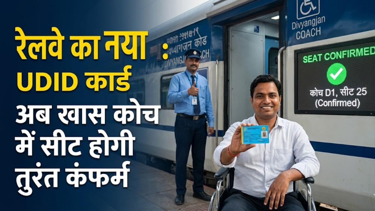 Railway New Rule: रेल यात्रियों के लिए खुशखबरी! अब UDID कार्ड दिखाते ही कंफर्म होगी खास कोच में सीट, सफर के लिए बदल गया ये नियम