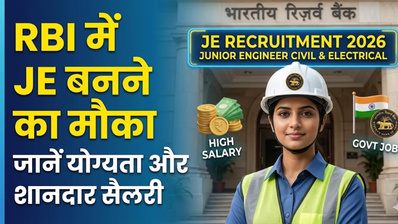 RBI Recruitment 2026: आरबीआई में जूनियर इंजीनियर बनने का शानदार मौका! बेहतरीन सैलरी और सरकारी नौकरी, आज ही चेक करें योग्यता