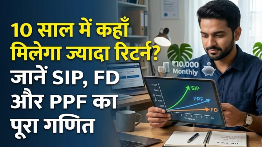 sip vs fd vs ppf returns comparison 10 year investment