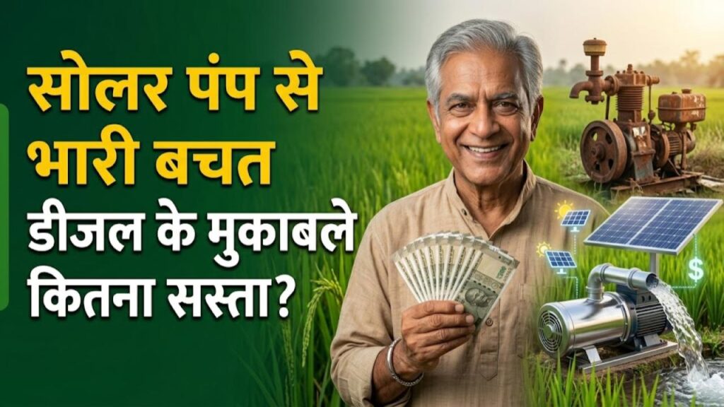 Solar Pump Benefits: डीजल का खर्चा खत्म! सोलर पंप से एक घंटे की सिंचाई में बचेंगे इतने पैसे, किसानों के लिए वरदान है ये तकनीक 1 Solar Pump Benefits: डीजल का खर्चा खत्म! सोलर पंप से एक घंटे की सिंचाई में बचेंगे इतने पैसे, किसानों के लिए वरदान है ये तकनीक