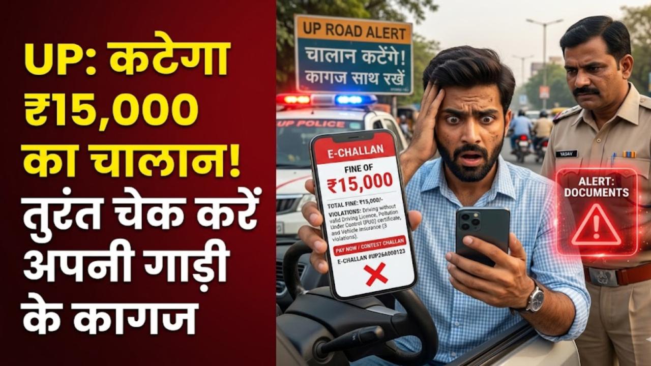 यूपी के वाहन चालकों के लिए अलर्ट! अब इन गाड़ियों का कटेगा ₹15,000 का चालान; तुरंत चेक करें ये कागजात