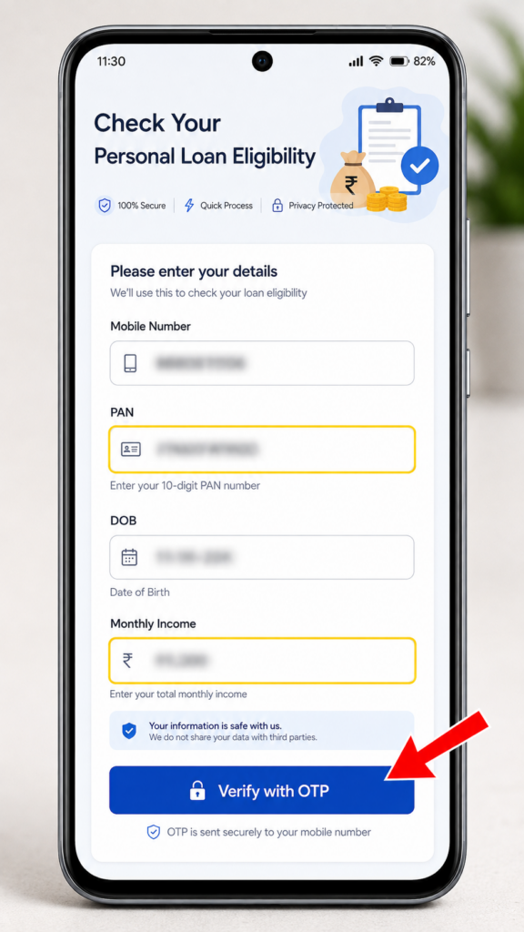 Personal Loan Apply Online 2026: घर बैठे Instant Personal Loan कैसे लें? जानें Eligibility, Documents और सबसे कम ब्याज दरें 7 Personal Loan application में PAN mobile और income details भरना