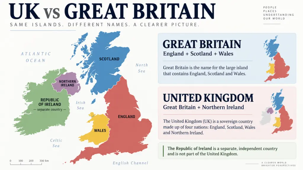 Great Britain and the United Kingdom are not interchangeable geographic terms.